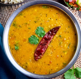 Classic indian dal tadka made with toor dal and aromatic spices at best mexican restaurant in singapore