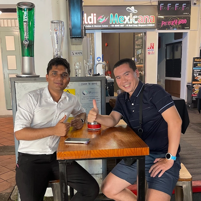 Haldi Mexicana along the Singapore River near Clarke Quay serving best indian food in singapore riverside setting