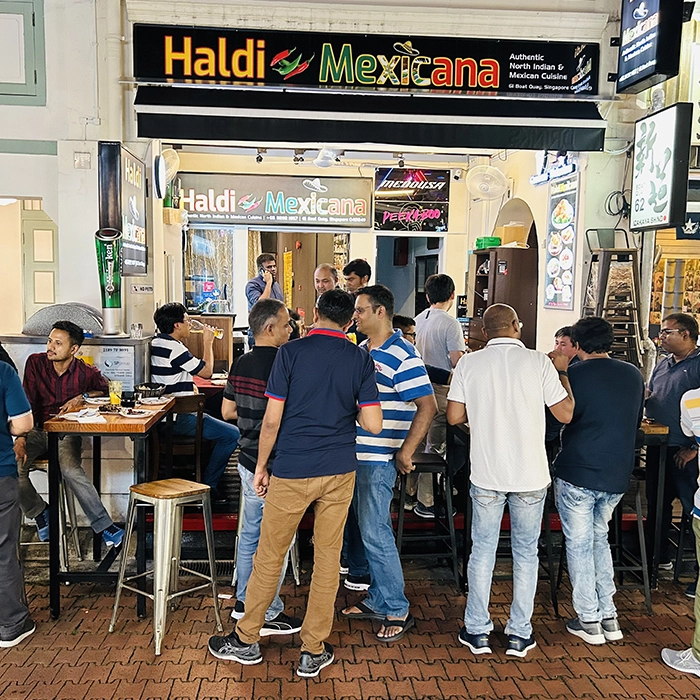 Haldi Mexicana storefront at Boat Quay a standout western restaurant singapore with indian mexican fusion menu