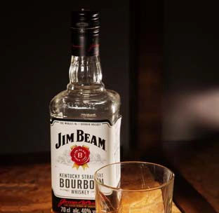 A bottle of smooth kentucky straight bourbon whiskey served at best mexican food in Singapore