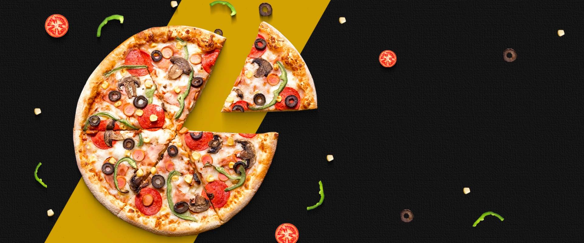 Vegetarian Capricciosa pizza with fresh toppings at best Mexican food in Singapore Haldi Mexicana