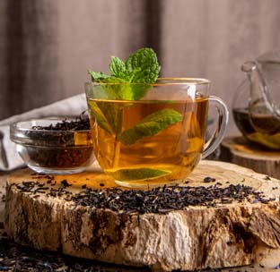 A refreshing cup of fresh green tea served with care at best mexican food in singapore